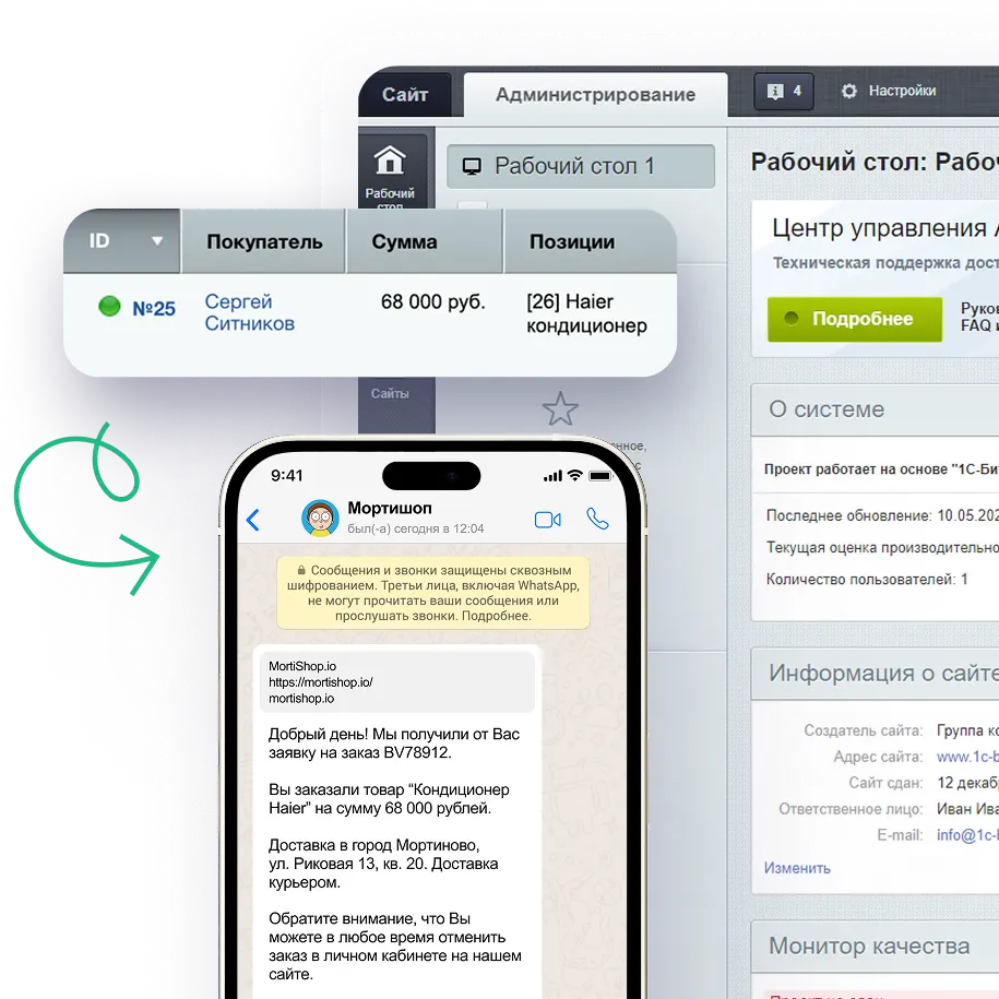 Интеграция WhatsApp, Telegram, MAX, SMS для 1С-Битрикс